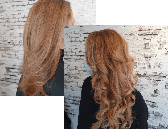 Langhaarfrisuren von zwei Frauen